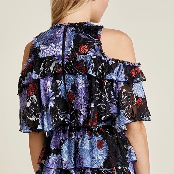 Alice + Olivia Nichola Cold Shoulder Ruffled Dress - Picture 5 of 9